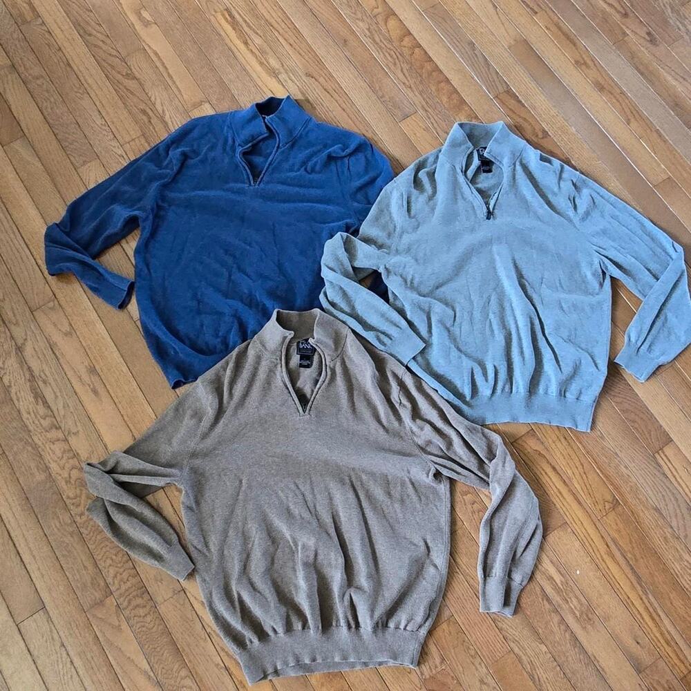 lot of 3 josef a bank Traveler quarter zip pullover Sweaters Size Large